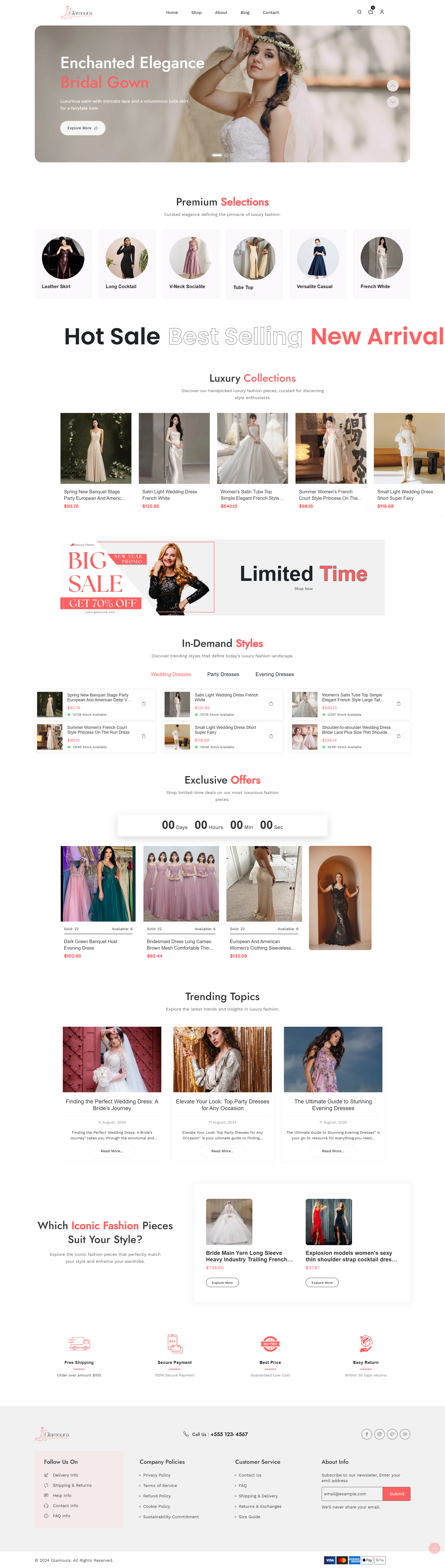 Glamoura Shopify Store Homepage